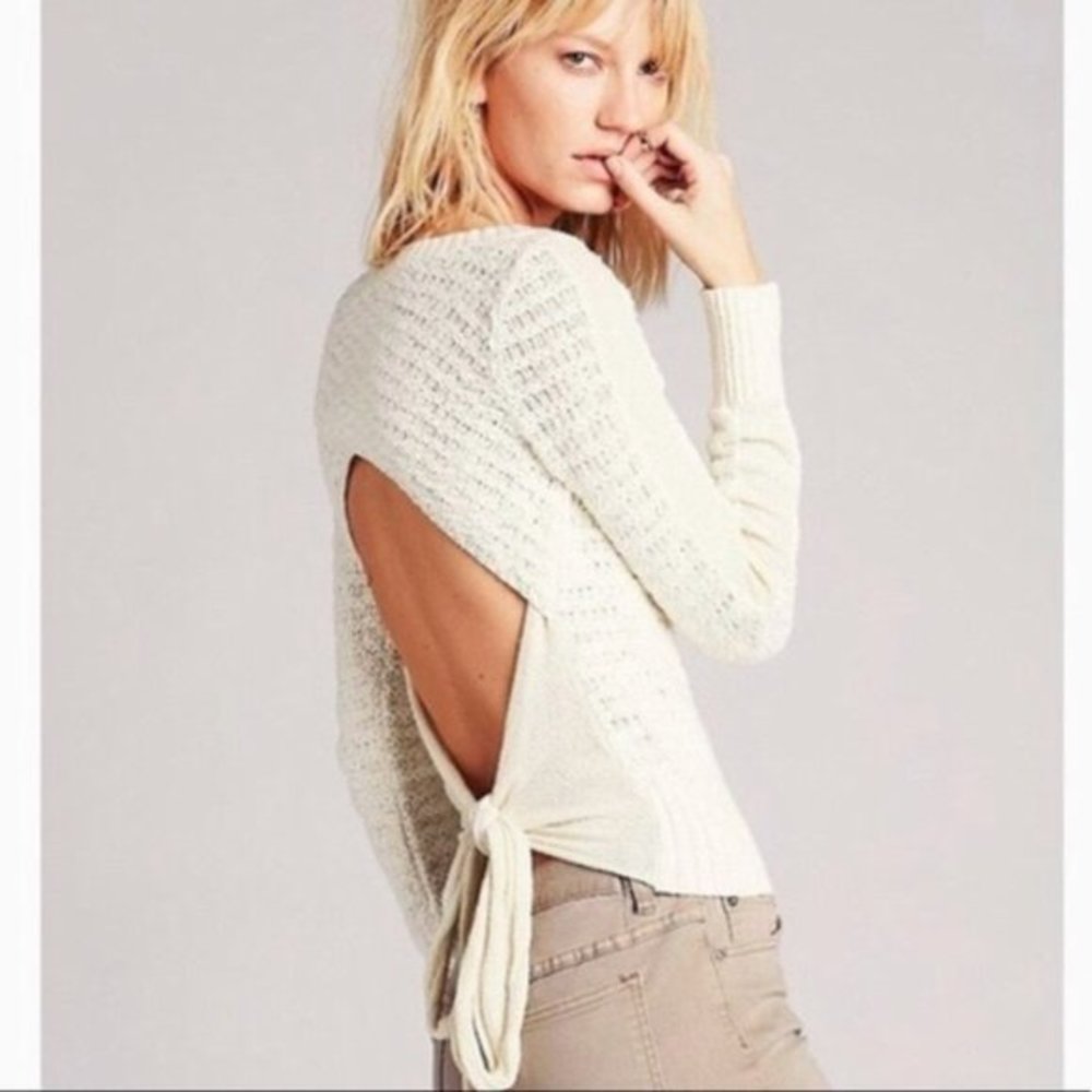 Free People open tie back sweater